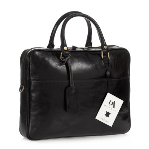 Servieta din piele naturala laptop 14" DiAmanti Matteo Neagra